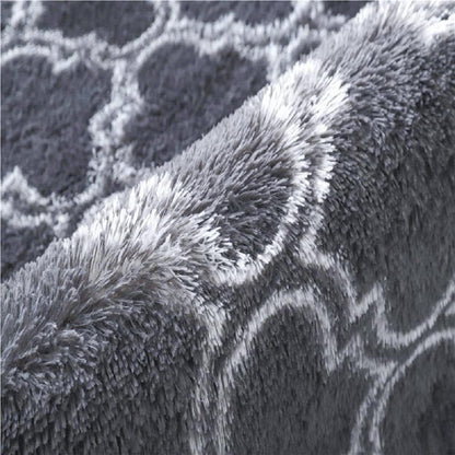 Hochflor Teppich Wohnzimmer Grau 185x185cm Langflor Shaggy Teppiche