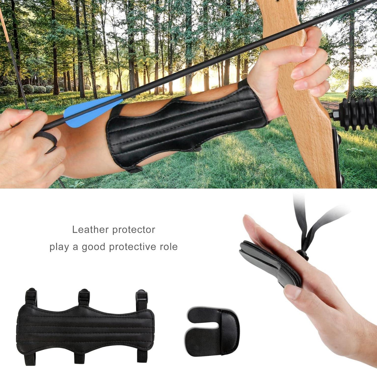 REAWOW 30lbs Recurvebogen Set Holz Anfänger Bogenschießen Carbon Pfeile