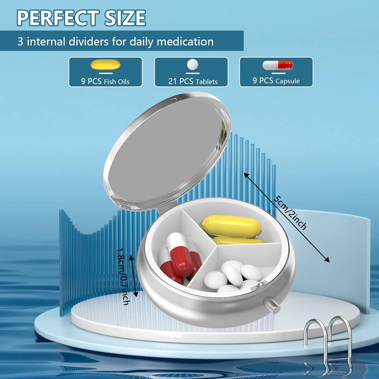 Pillendose 3 Fächer Tragbarer Medizin Tablet Halter Organizer (2