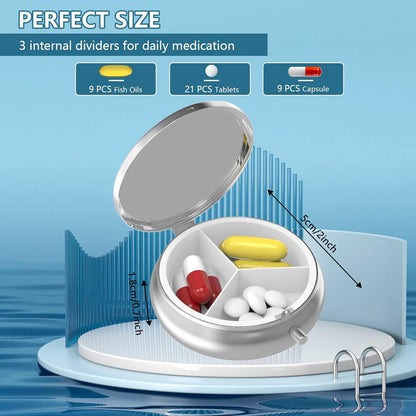 Pillendose 3 Fächer Tragbarer Medizin Tablet Halter Organizer (2