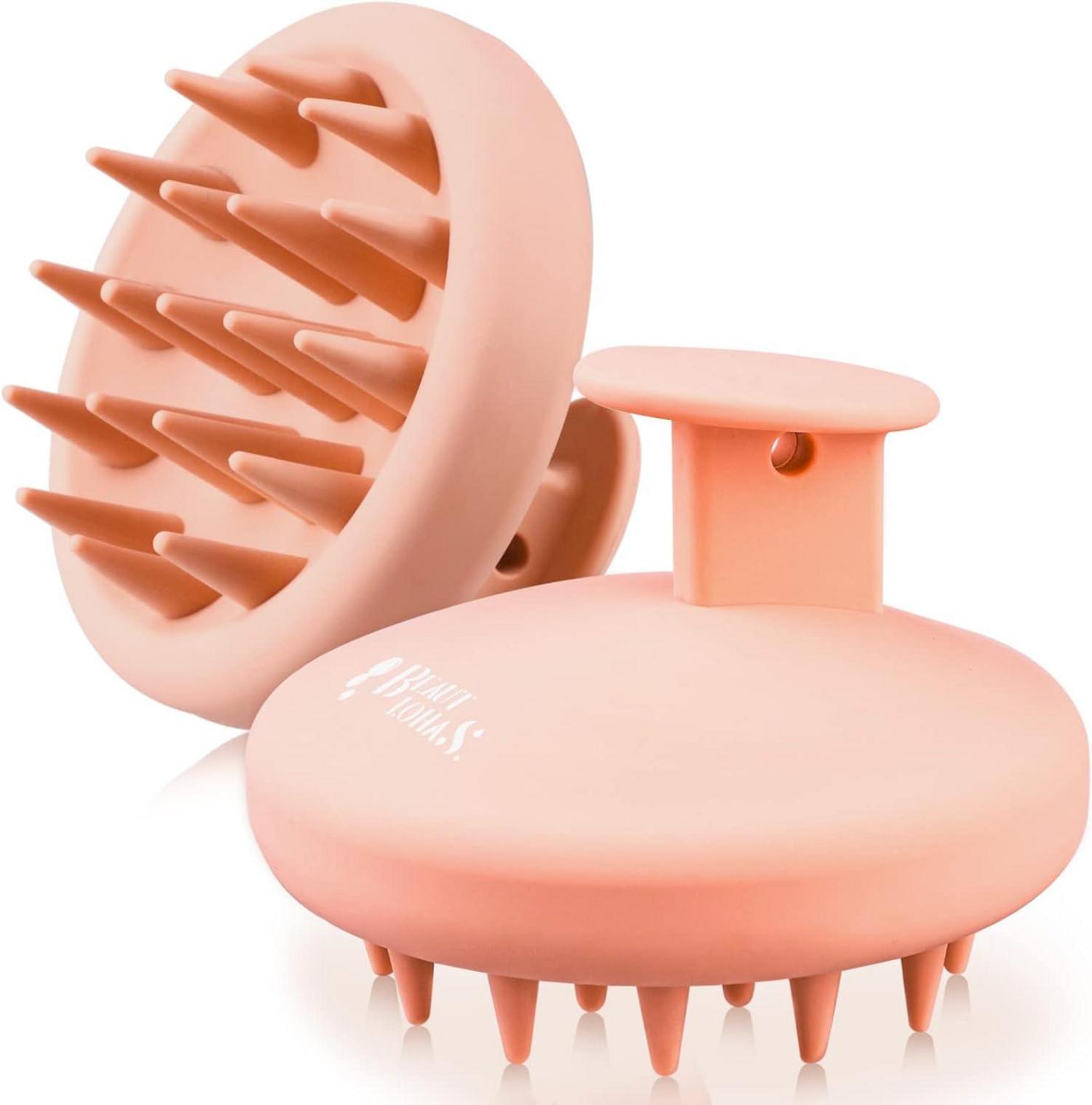 Silikon Kopfhaut Massagebürste Shampoo Bürste Rosa