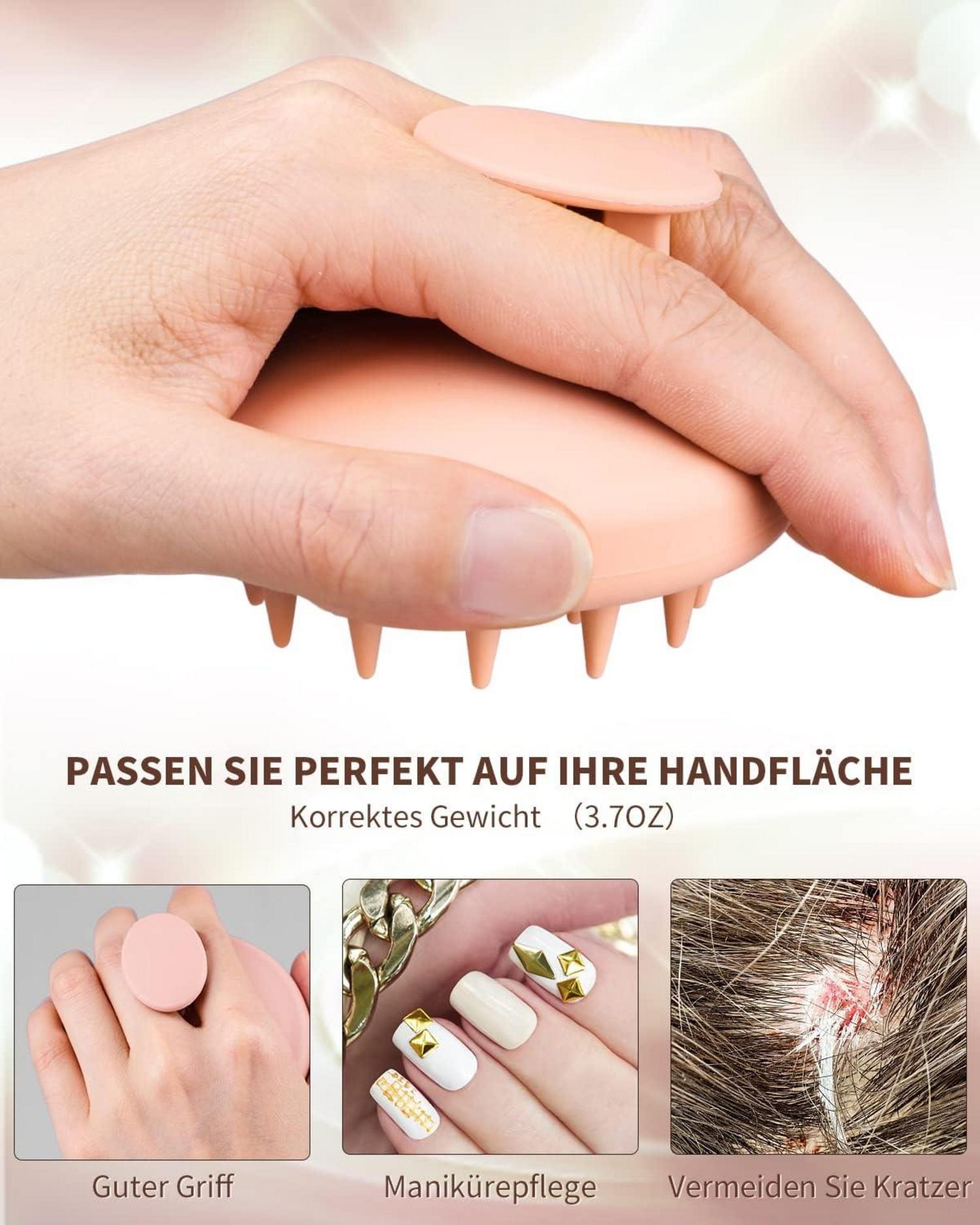 Silikon Kopfhaut Massagebürste Shampoo Bürste Rosa