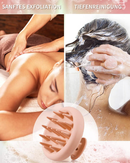 Kopfhaut Massagebürste Silikon Shampoo Bürste Haarwachstum Rosa
