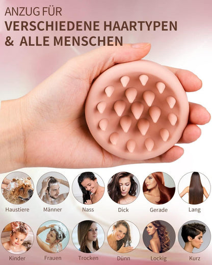 Silikon Kopfhaut Massagebürste Shampoo Bürste Nass&Trocken Haar Rosa