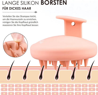 Kopfhaut Massagebürste Silikon Shampoo Bürste Haarwachstum Rosa