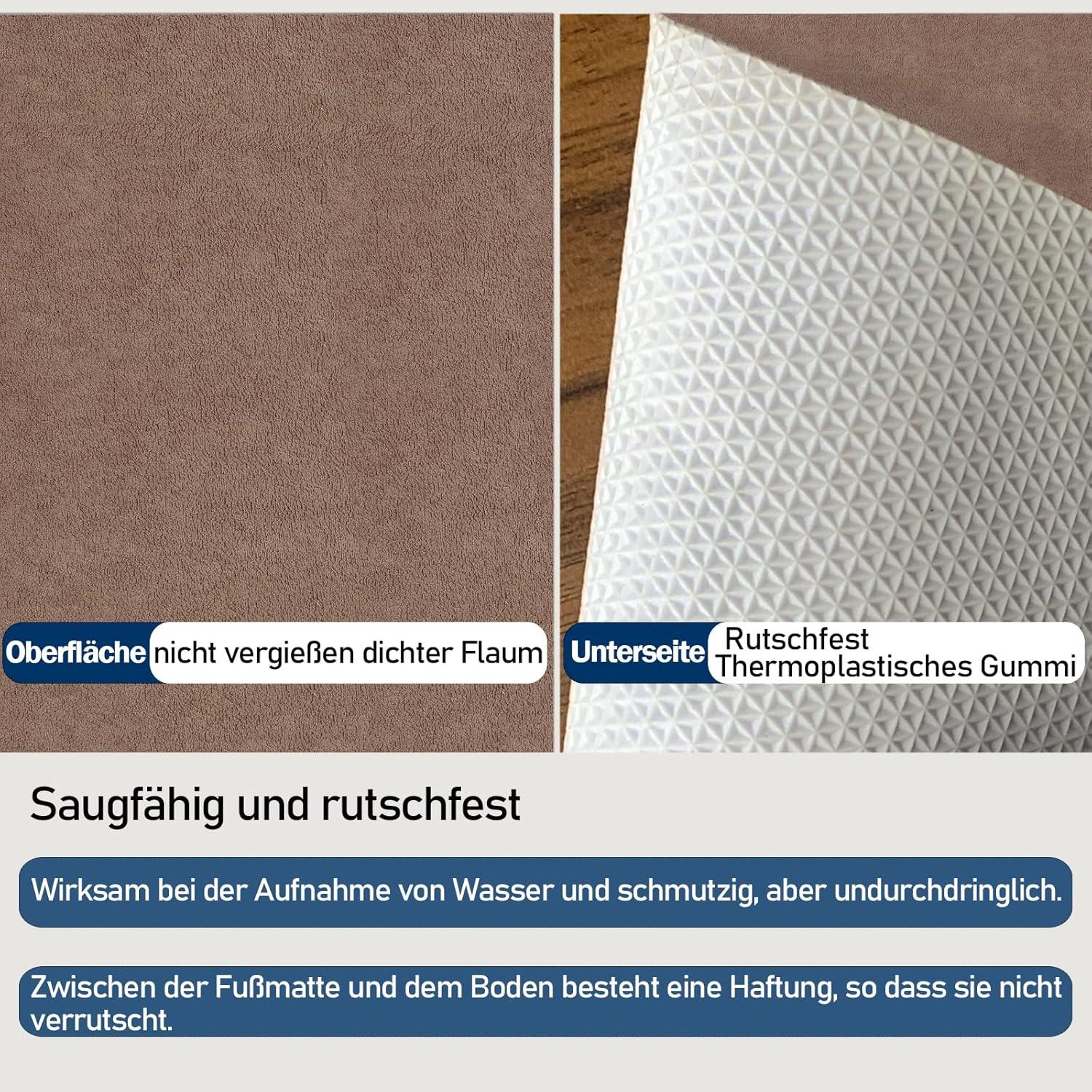 DFIONC Fußmatte innen waschbar Schmutzfangmatte superdünn