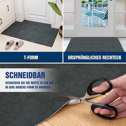 DFIONC Fußmatte innen Dunkelgrau 40x60 cm waschbar