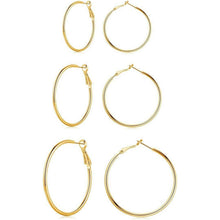 Silber Creolen Set 925 - 40/50/60mm - Silber/Rosegold/Gold