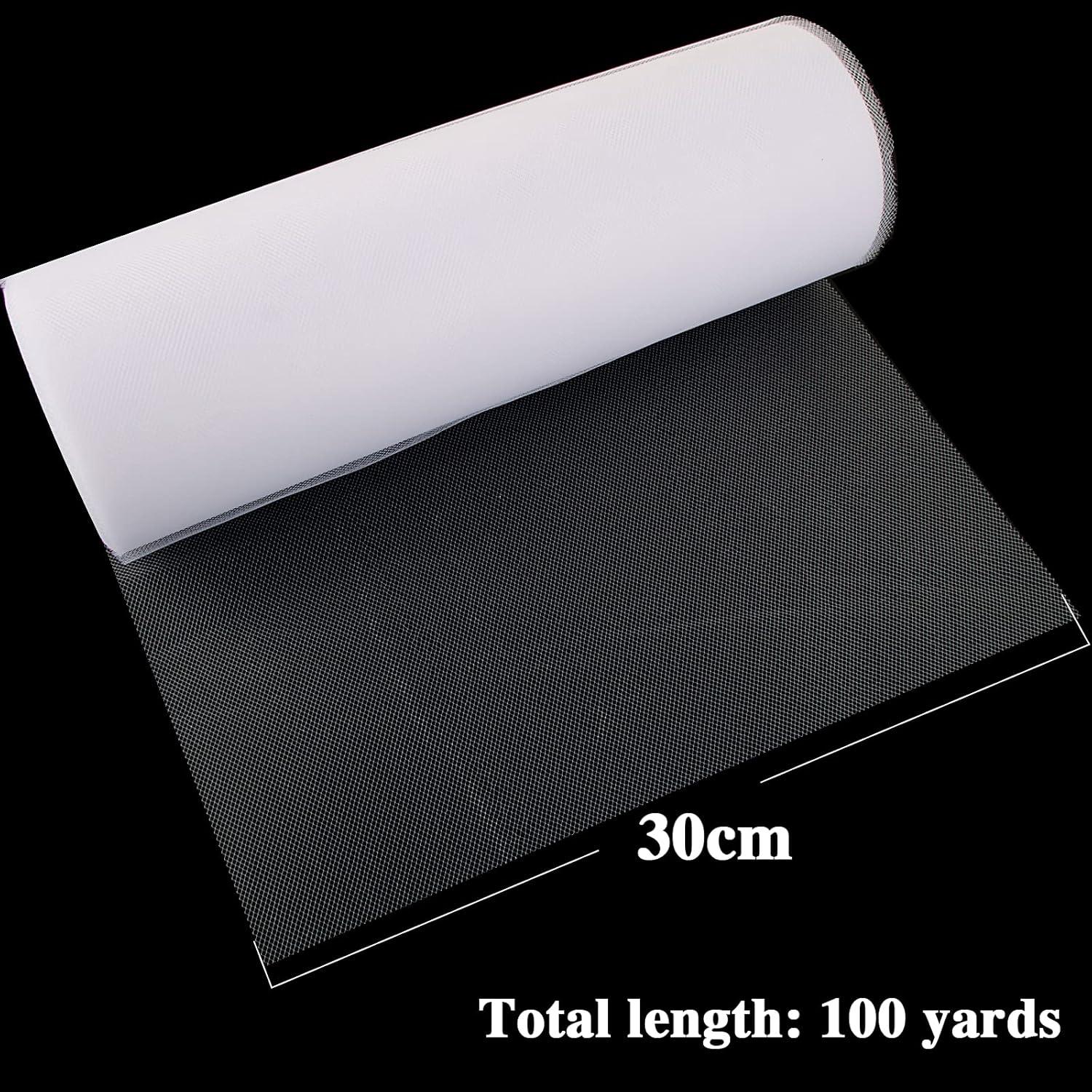 30cm x 91.5m Tüllstoff Rolle Weiß Polyester Hochzeitsdeko