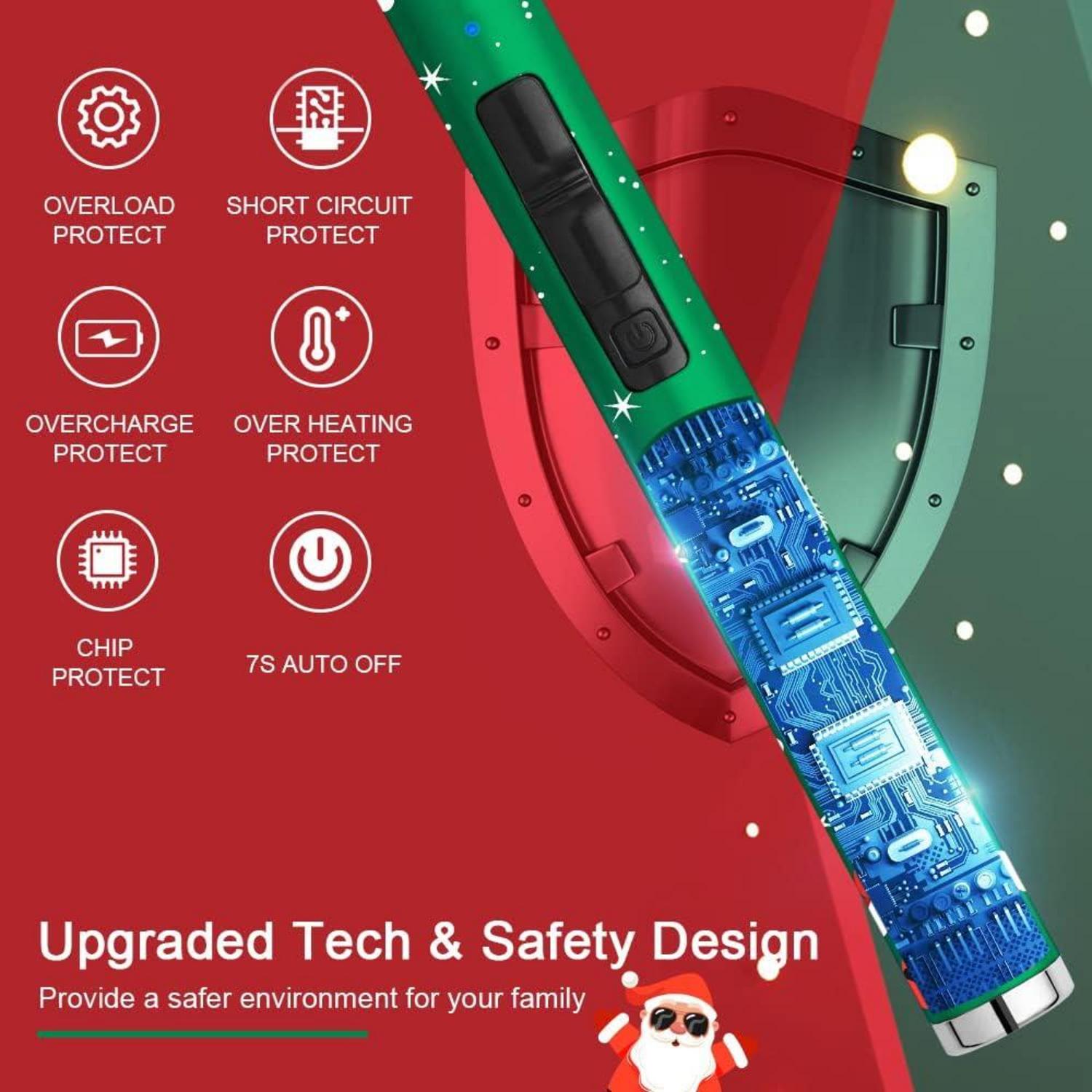 Elektrisches Plasma-USB-Feuerzeug mit LED-Anzeige, Sicherheitsschalter und Taschengröße