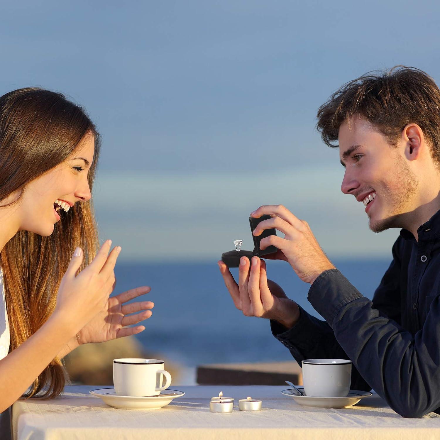 Ringschachtel Samt 2er Set für Ringe Ohrringe Valentinstag
