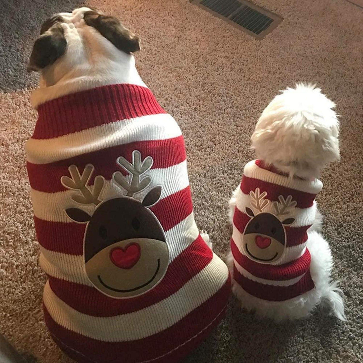Hundepullover Weihnachten: Warmer Strick Rollkragen für Welpen