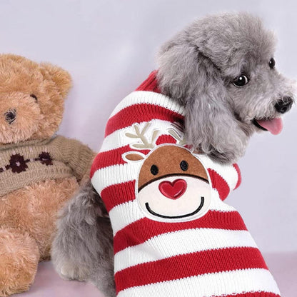Hundepullover Weihnachten: Warmer Strick Rollkragen für Welpen