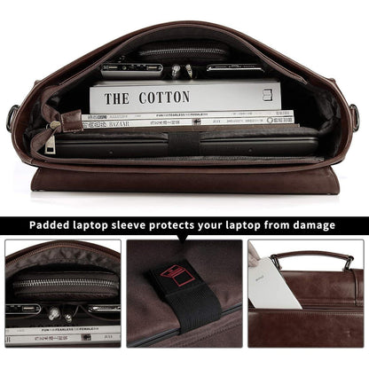 Lubardy Umhängetasche Herren Aktentasche Laptoptasche 15.6