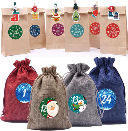 24 Adventskalender Nummer Aufkleber Weihnachten 6x24 Zahlen Sticker 8x Cartoon Sticker 4cm Disney Etiketten