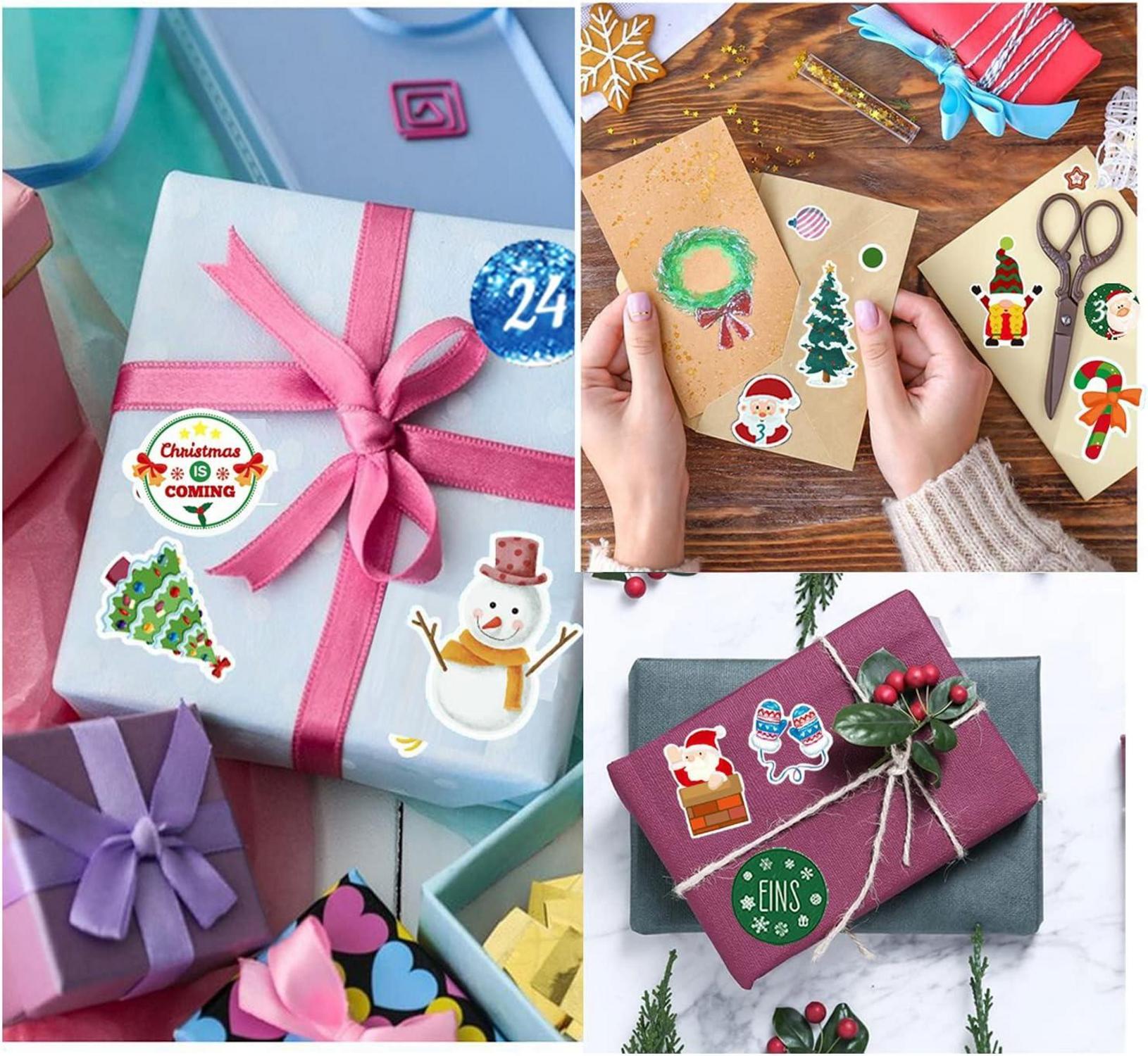 Adventskalender Nummer Aufkleber Weihnachten Runde Sticker 4cm