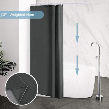 Duschvorhang Eck Dusche Polyester Textil Dunkelgrau 90x180cm
