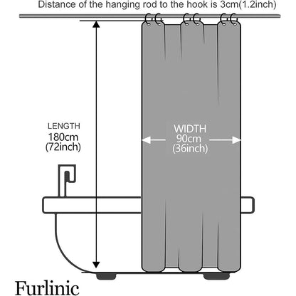 Duschvorhang Eck Dusche Polyester Textil Dunkelgrau 90x180cm