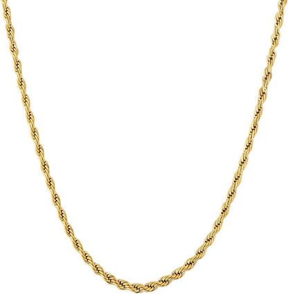 Goldkette dünne Edelstahl Rope Kette 2,5mm beschichtet