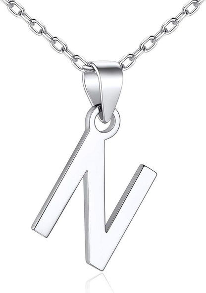 Buchstaben Kette Silber Initiale Anhänger Halskette Damen