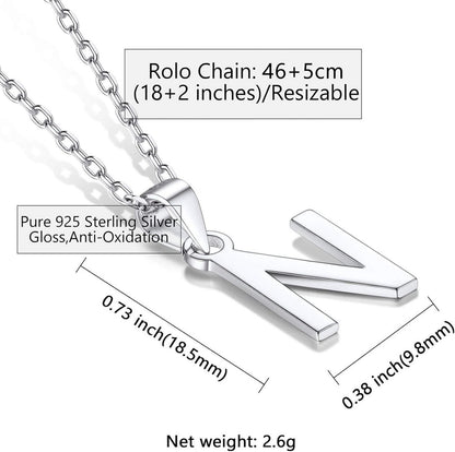925 Silber Initiale Anhänger Halskette Damen Buchstabenkette