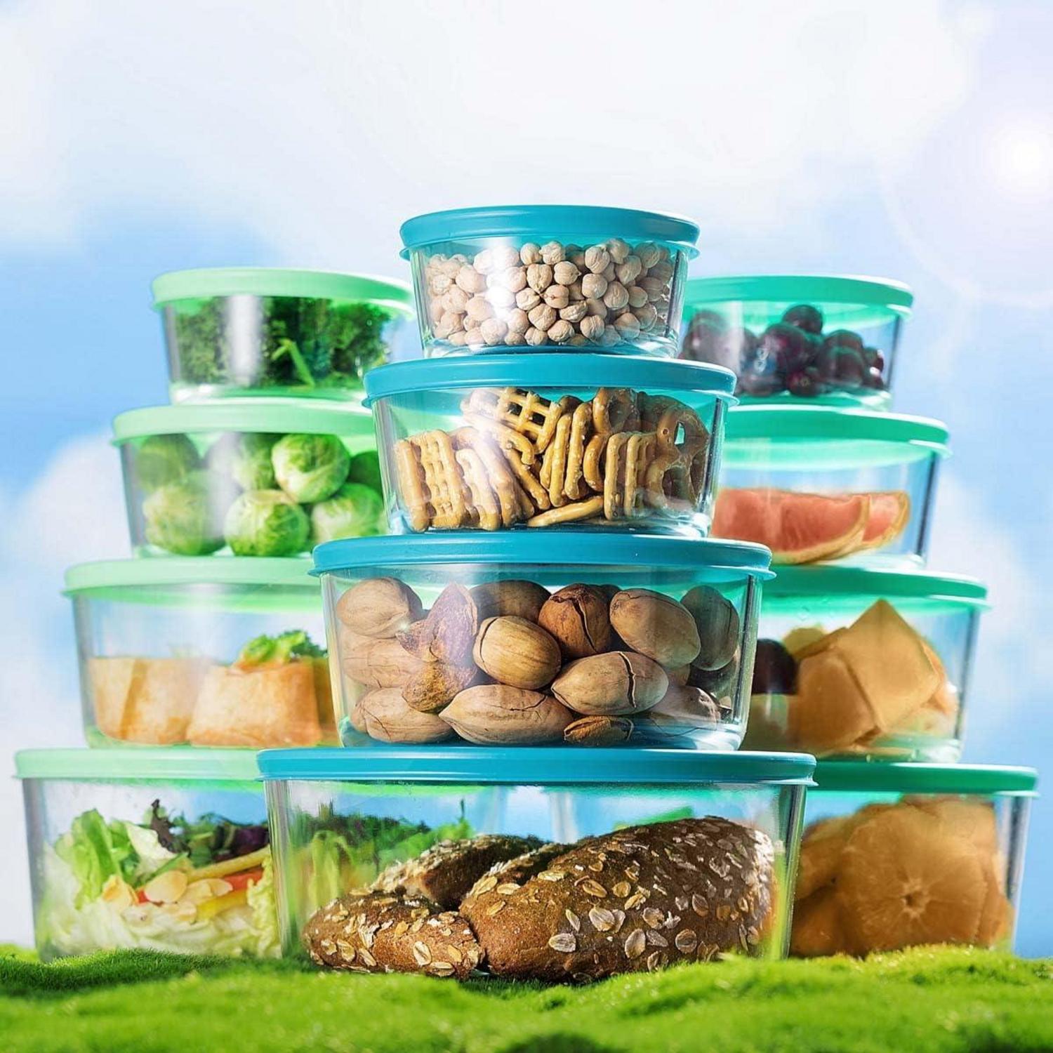 Vorratsdosen Glas rund Deckel Salatschüssel 12er-Set