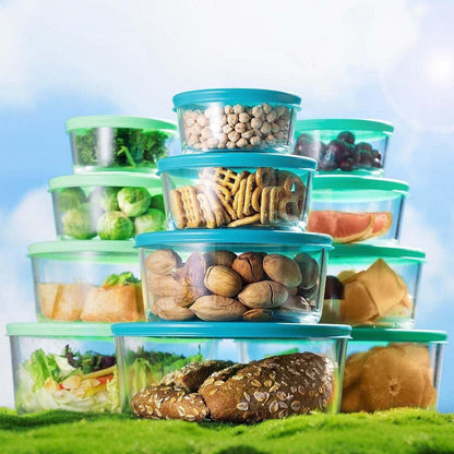 Vorratsdosen Glas rund Deckel Salatschüssel 12er-Set