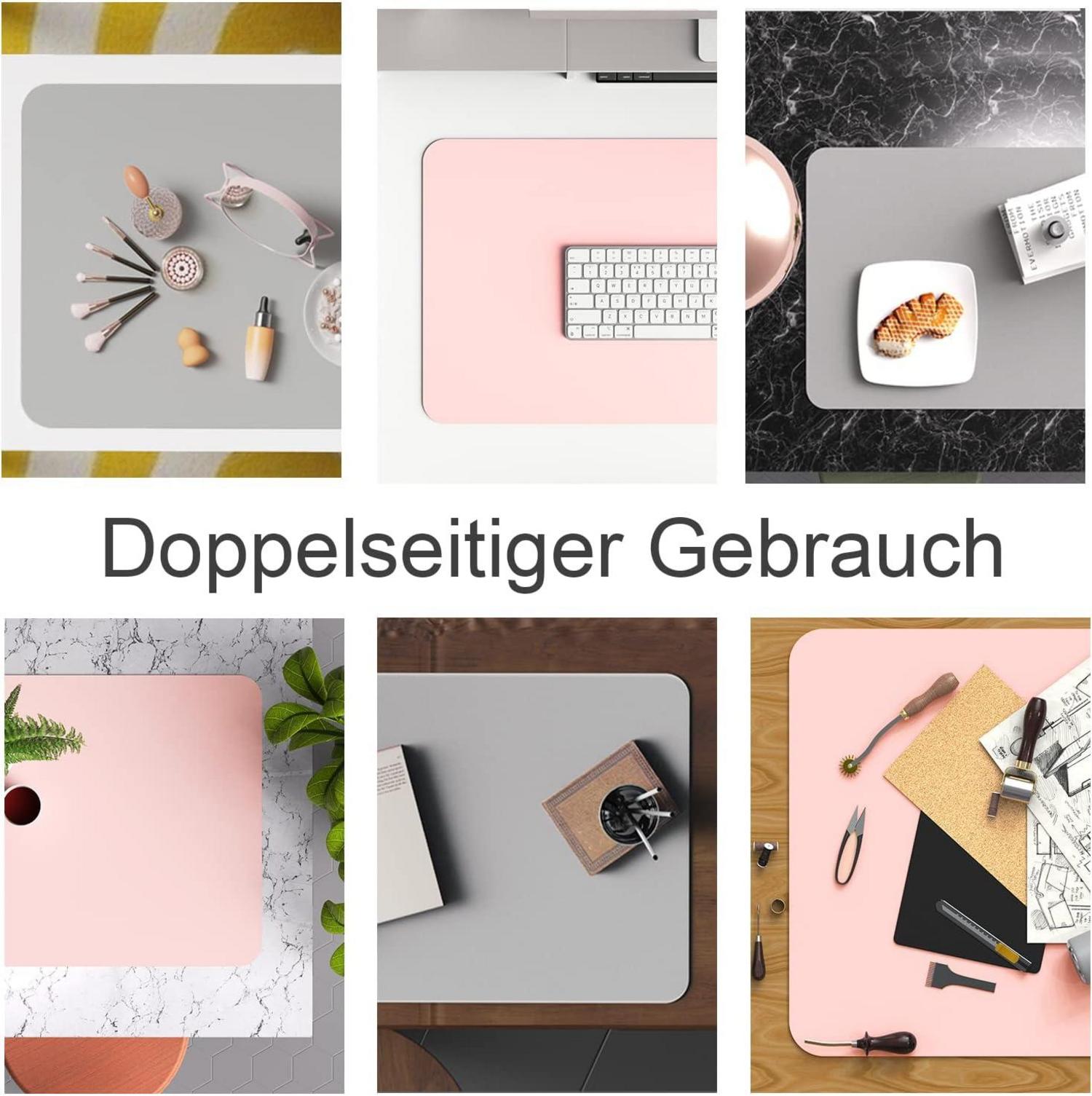 Schreibtischunterlage Wasserdicht Doppelseitig Nutzbar Kunstleder Rosa