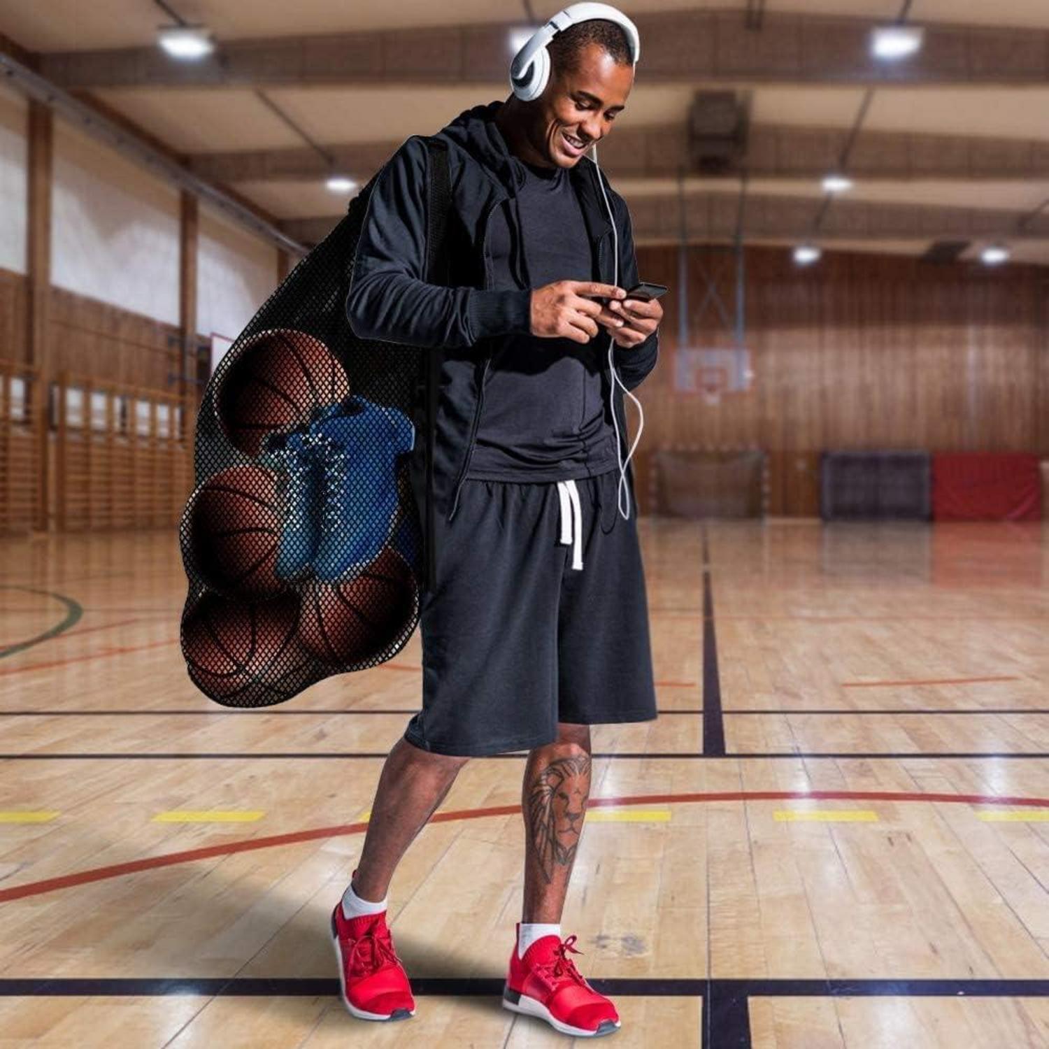 Sportballtasche Netzgewebe Teamarbeit verstellbarer Schultergurt Basketball