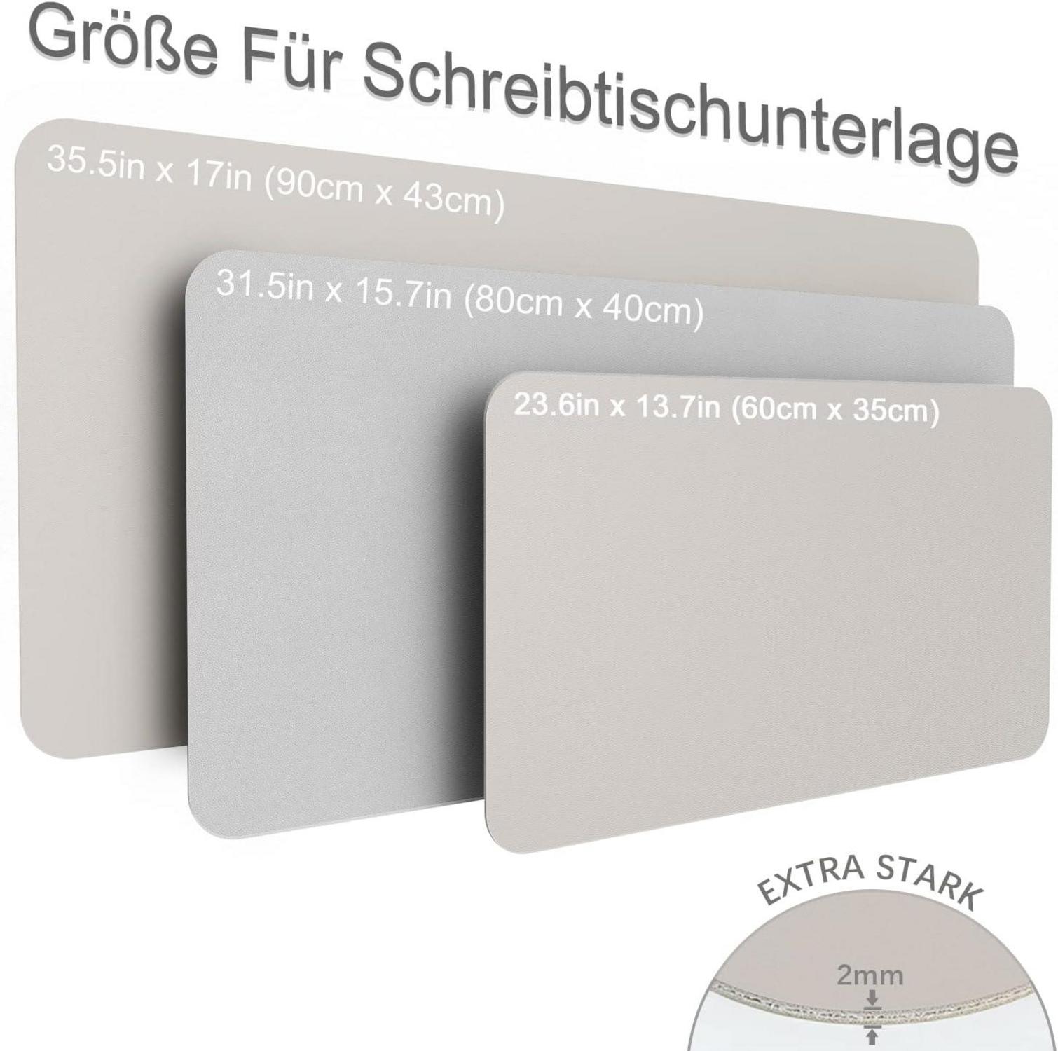 Oterri Schreibtischunterlage Mauspad Doppelseitig Beige Grau