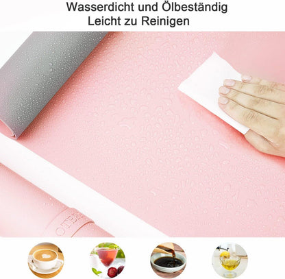 Oterri Schreibtischunterlage Doppelseitig Rosa Grau 80x40cm