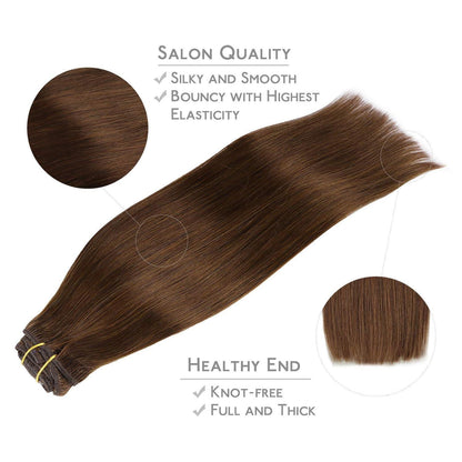 Echthaar Clip-Ins Schokoladenbraun 40cm 150g
