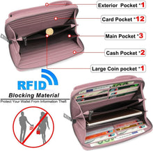 Damen Handytasche RFID Schutz Umhängetasche Leder 12 Fächer
