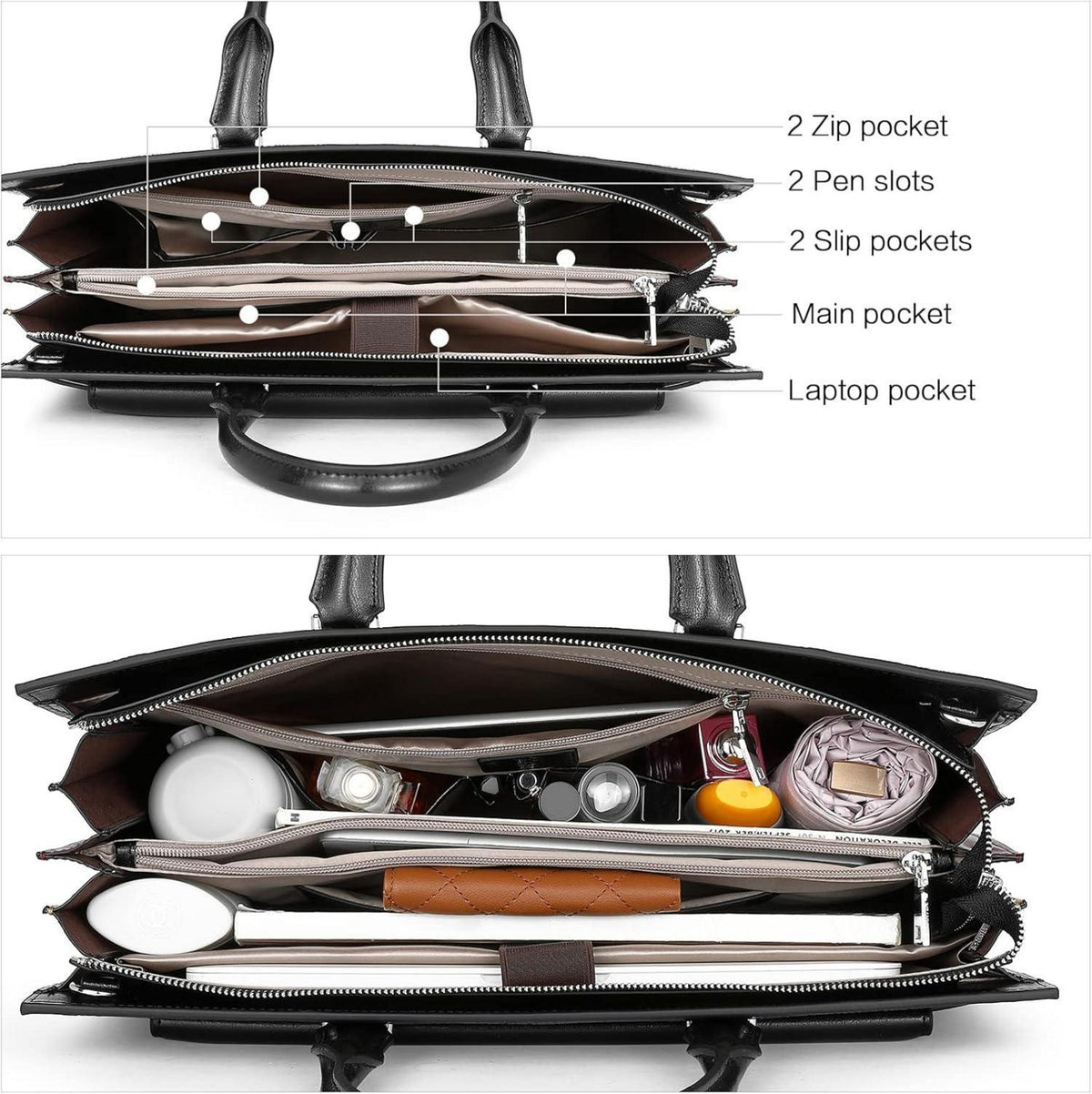 BOSTANTEN Damen Aktentasche Leder 15.6 Zoll Schultertasche Business