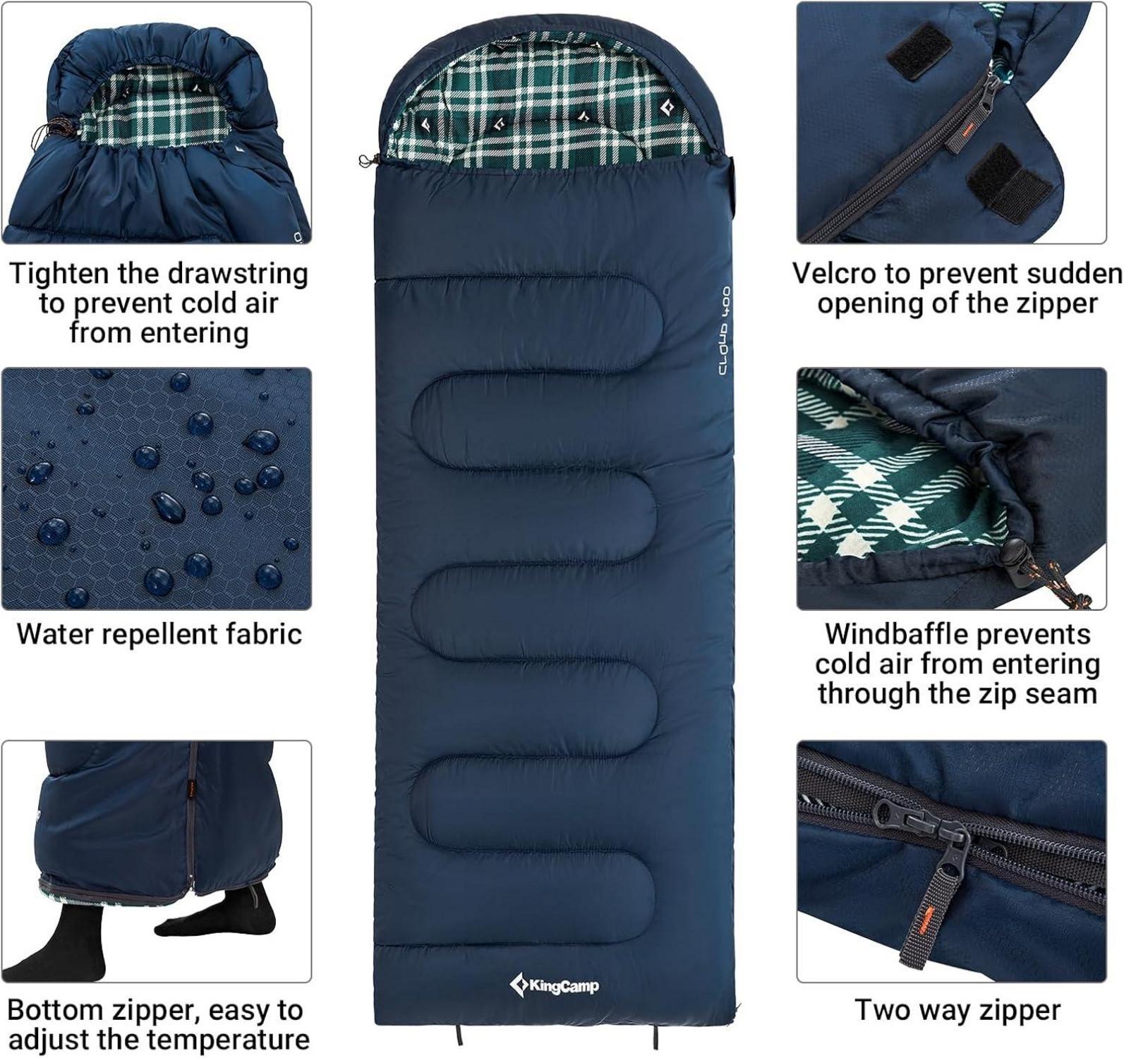 Deckenschlafsack für Erwachsene 3-4 Jahreszeiten 400g Warme Füllung