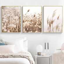 Poster Set Beige Pampas 3 Bilder Wanddeko 50x70cm