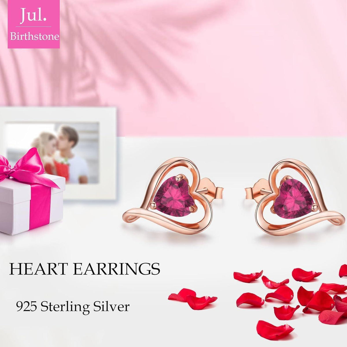 Ohrstecker Silber 925 Roségold Damen Herz Ohrringe Geschenk