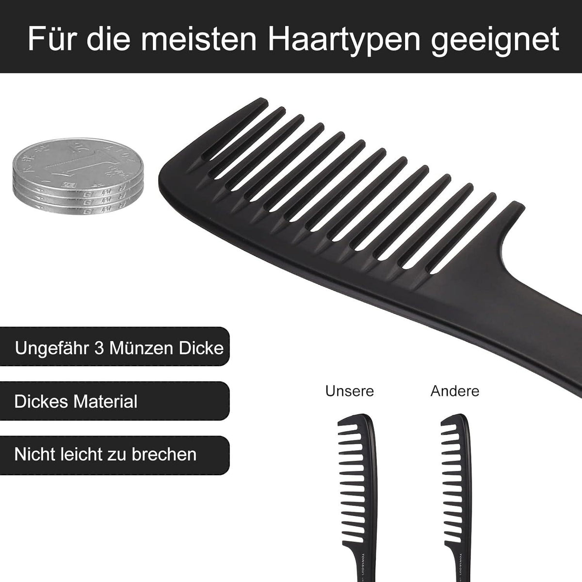 5-teiliges HaarKamm Set für Männer und Frauen, Antistatischer Profi Friseur Kamm