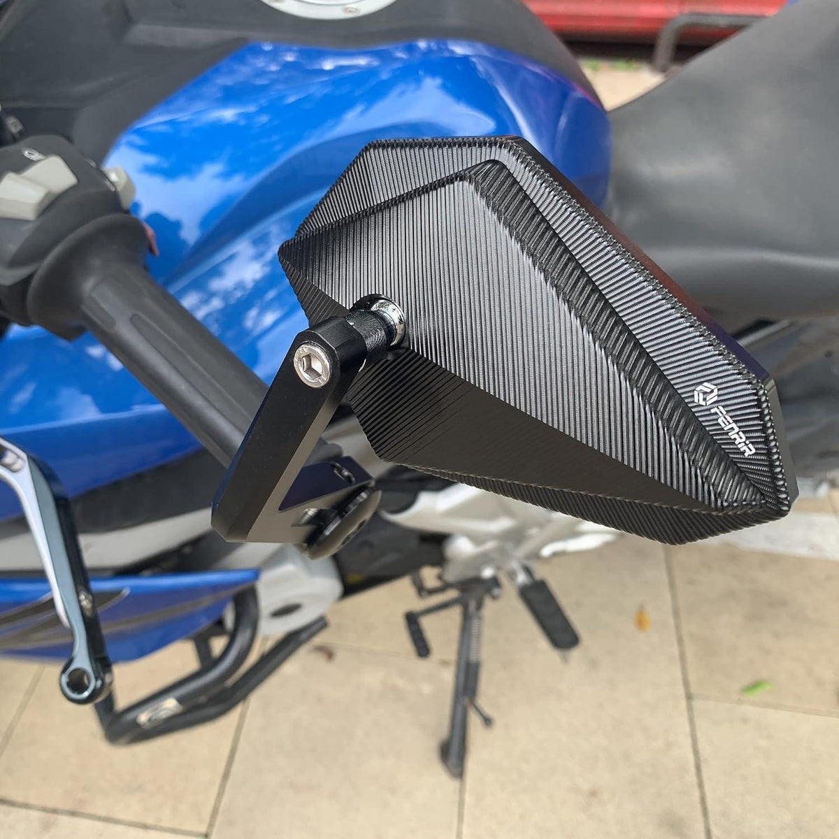 Motorrad Lenkerendenspiegel E24 CNC schwarz – Blendschutz
