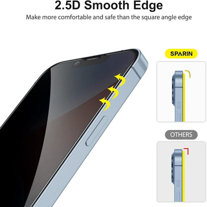 Sichtschutzfolie 2 Stück für iPhone 14 13 Pro 6,1 Zoll Anti-Spy Härte Glas