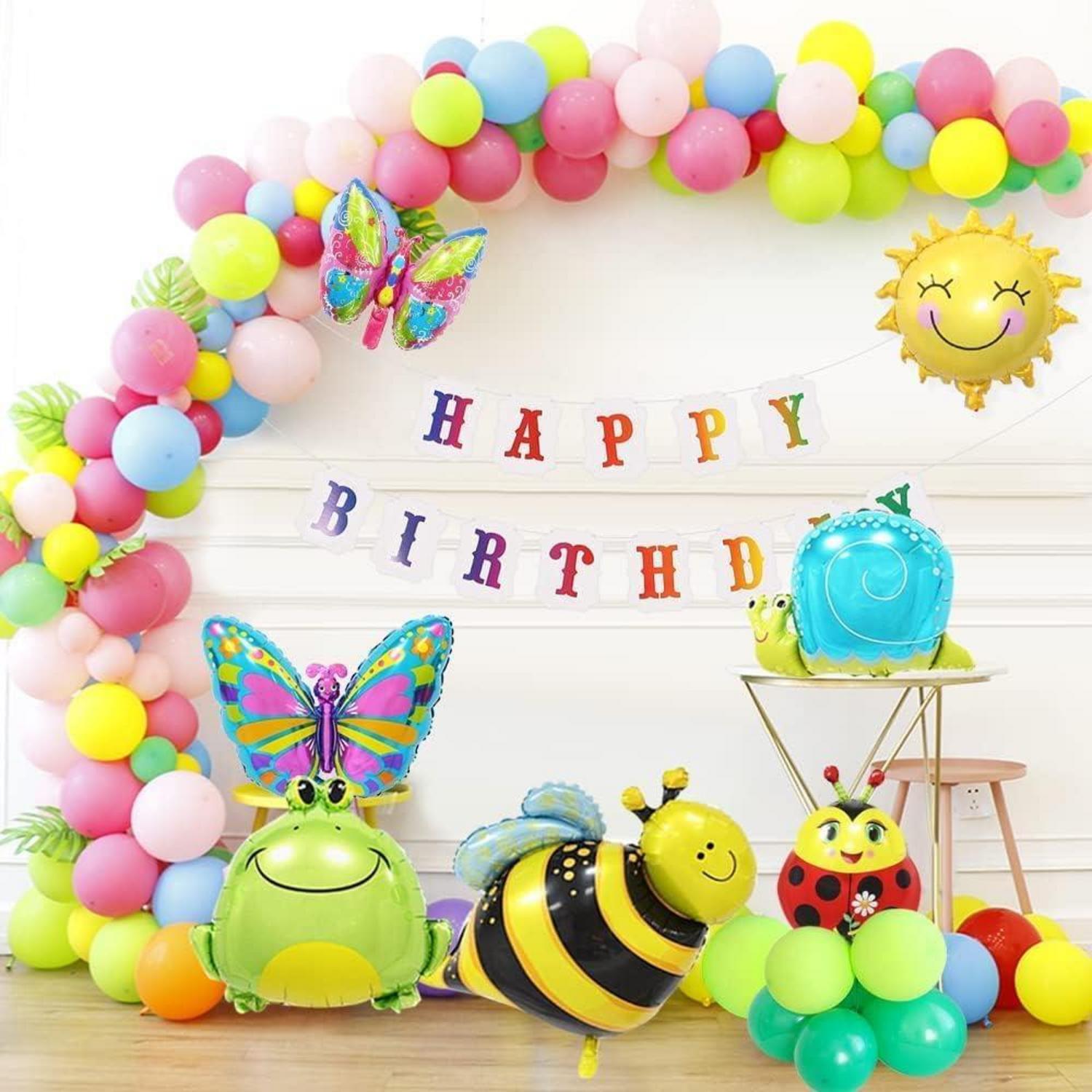 Kindergeburtstagsdeko Set Biene Schmetterling Frosch Luftballons