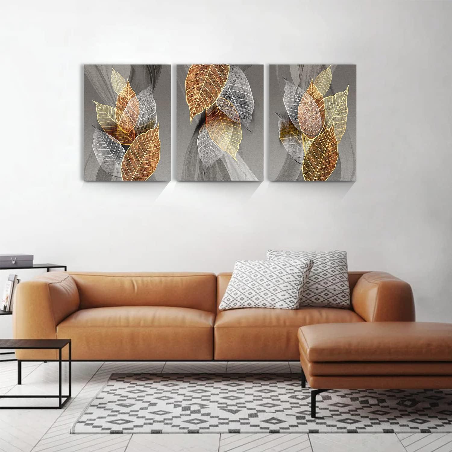 Wandbild Blätter Natur Golden Pflanzen Leinwandbilder
