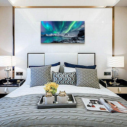 Moderne Nordlichter Leinwandbild 100x50 cm Wohnzimmer Schlafzimmer