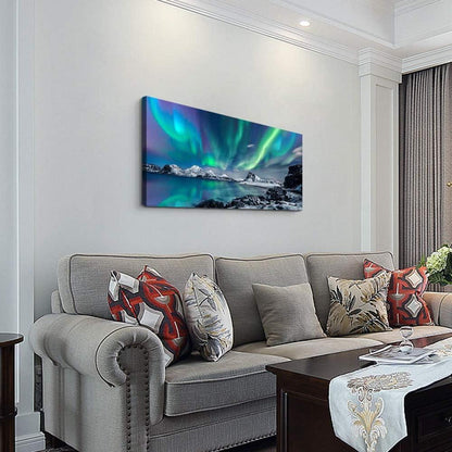 Bild Leinwand Wandbilder Nordlichter Polarlicht 100x50cm