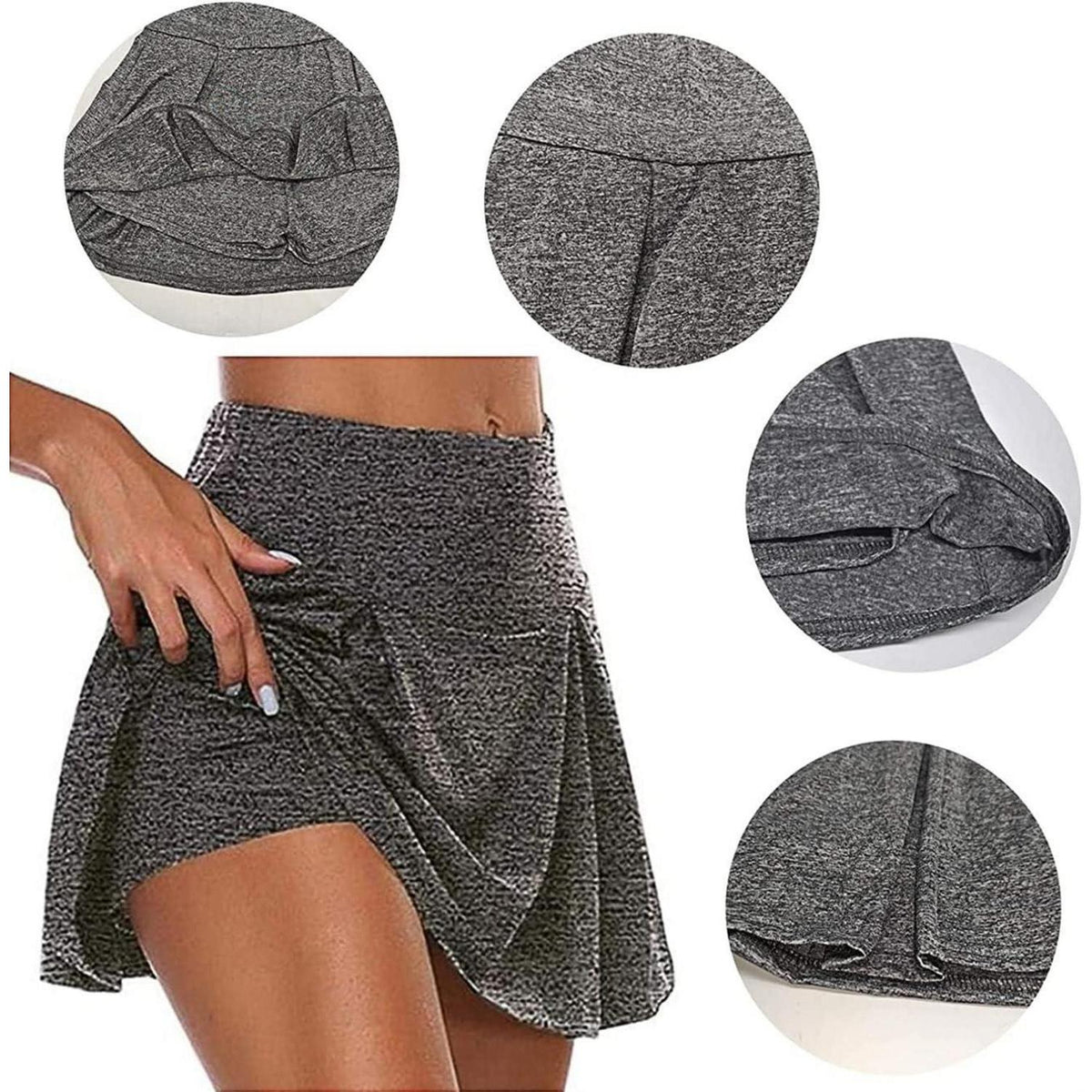 Damen Tennis Golf Rock 2in1 Leggings Sportskirt Dehnbar