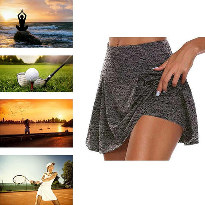 Damen Tennis Golf Rock 2in1 Leggings Sportskirt Dehnbar