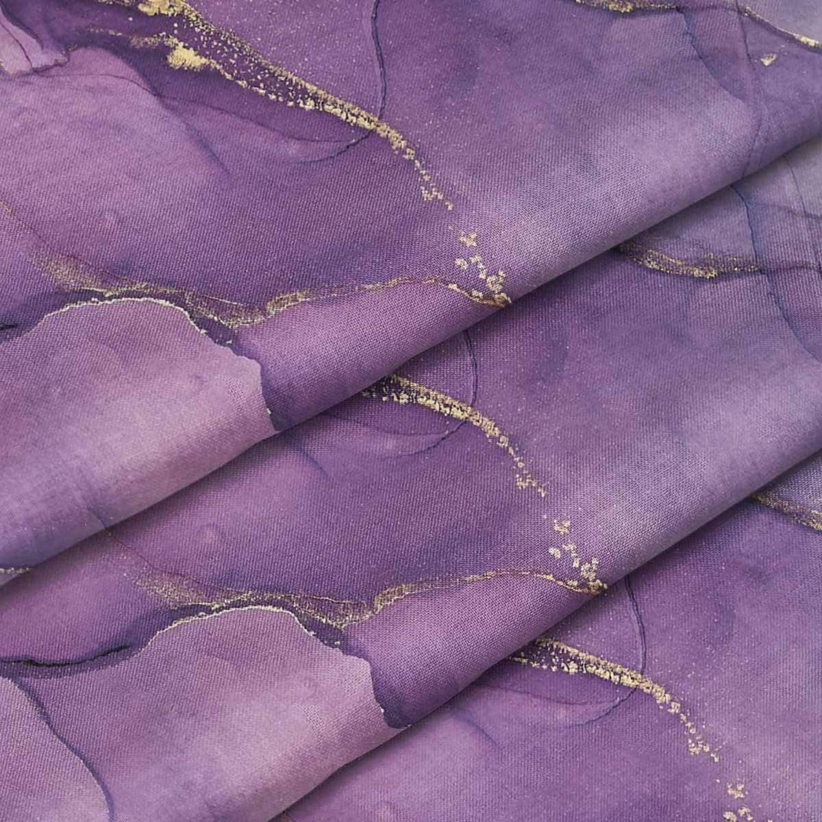 3er-Set Bettwäsche 200x200, Lila Gold Marmor Design
