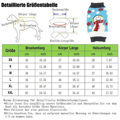 Weihnachts Hundepullover - Warmer Winter-Sweater für kleine Hunde