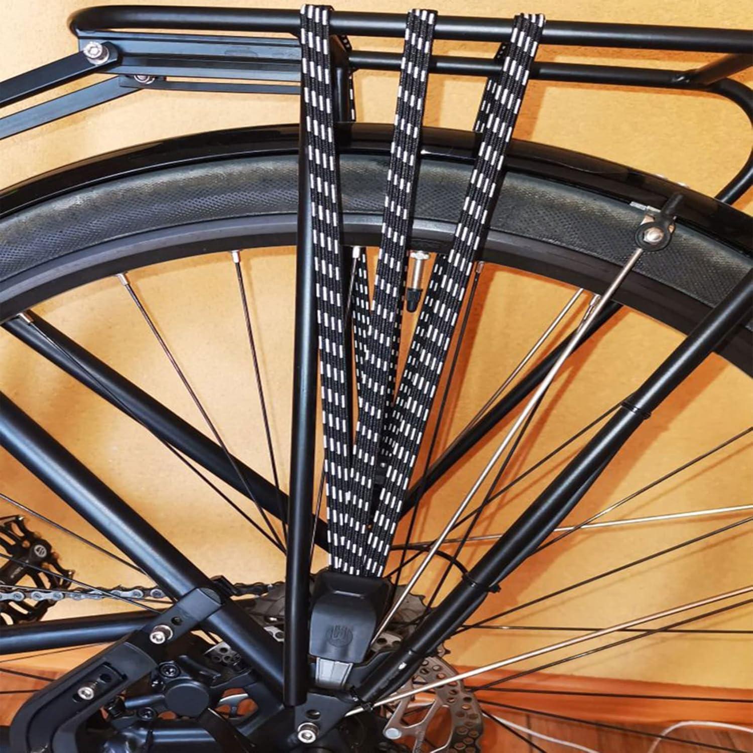 3er Set Fahrrad Spanngurte Gepäckträger verstellbar 70cm, Motorrad Auto LKW Anhänger Haken Lasten sichern