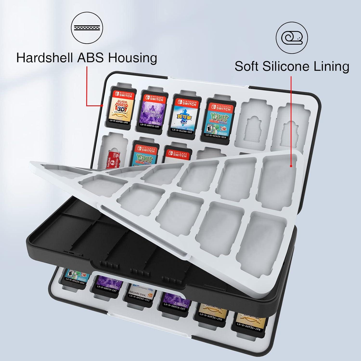 Nintendo Switch Game Card Case with Customized Pattern, 48 Game Card Slots, 24 Micro SD Card Slots